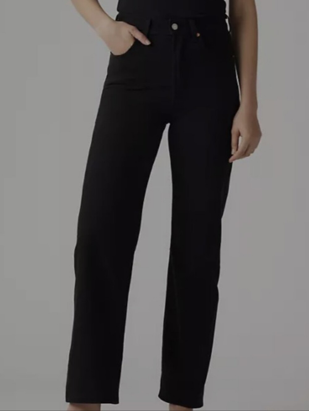 Black Levi's Ribcage Straight Ankle Jeans 29 × 29